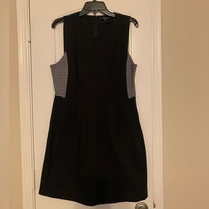 Madewell Sleeveless Black A-Line Dress w/Black/White Panel Size 12 LIKE NEW